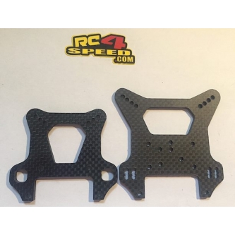 Team Xray XB8 15 Carbon fiber Front Shock Tower 4.0mm & Rear Shock Tower 3.0mm 